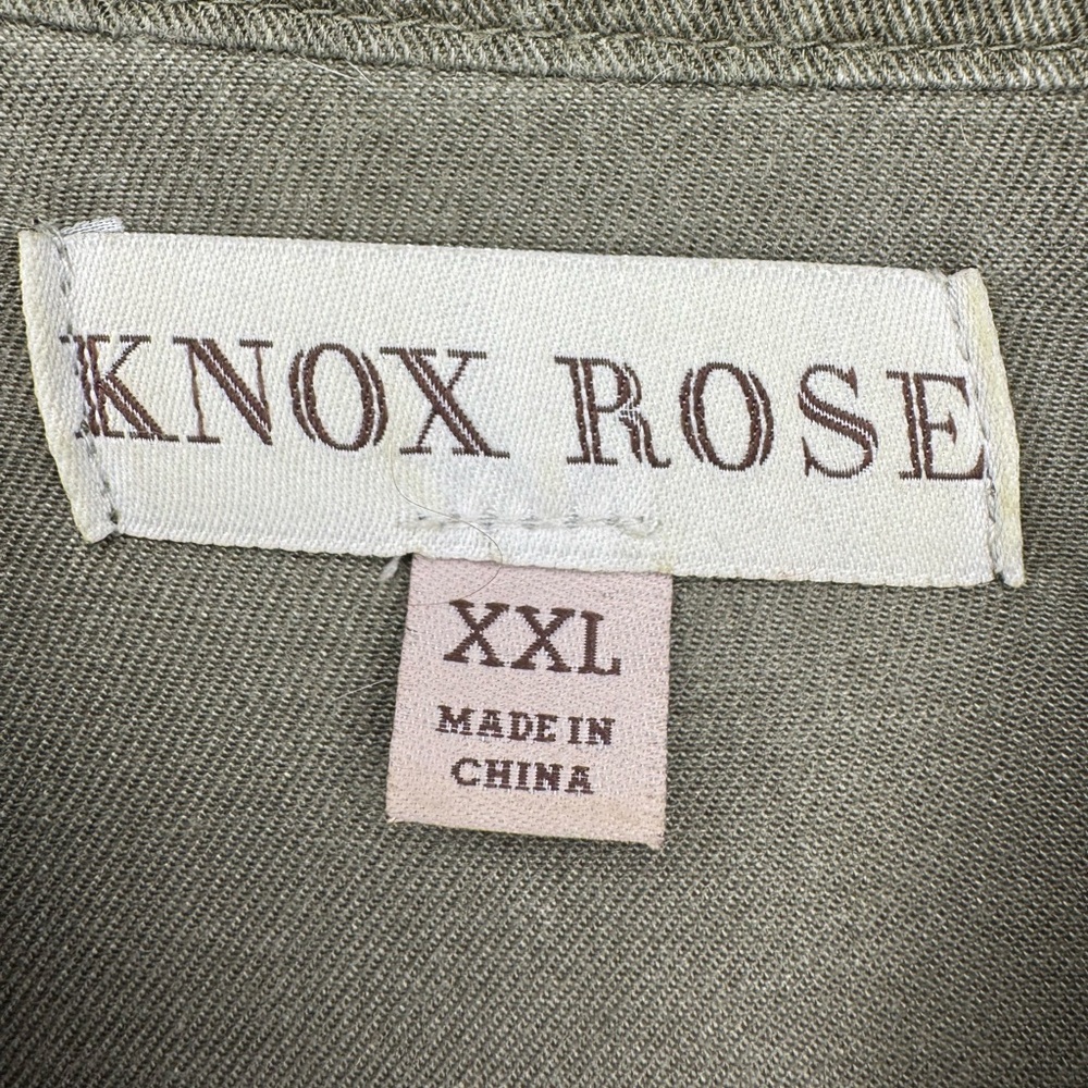 Knox Rose Olive Utility Jacket with Rose Embroidery - Picture 2 of 8